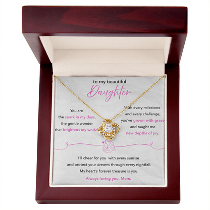 To My Beautiful Daughter – Love Knot Necklace from Mom