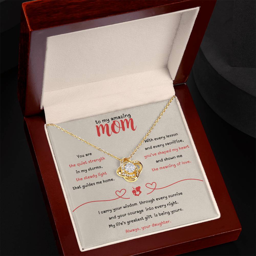To My Amazing Mom – Love Knot Necklace from Daughter