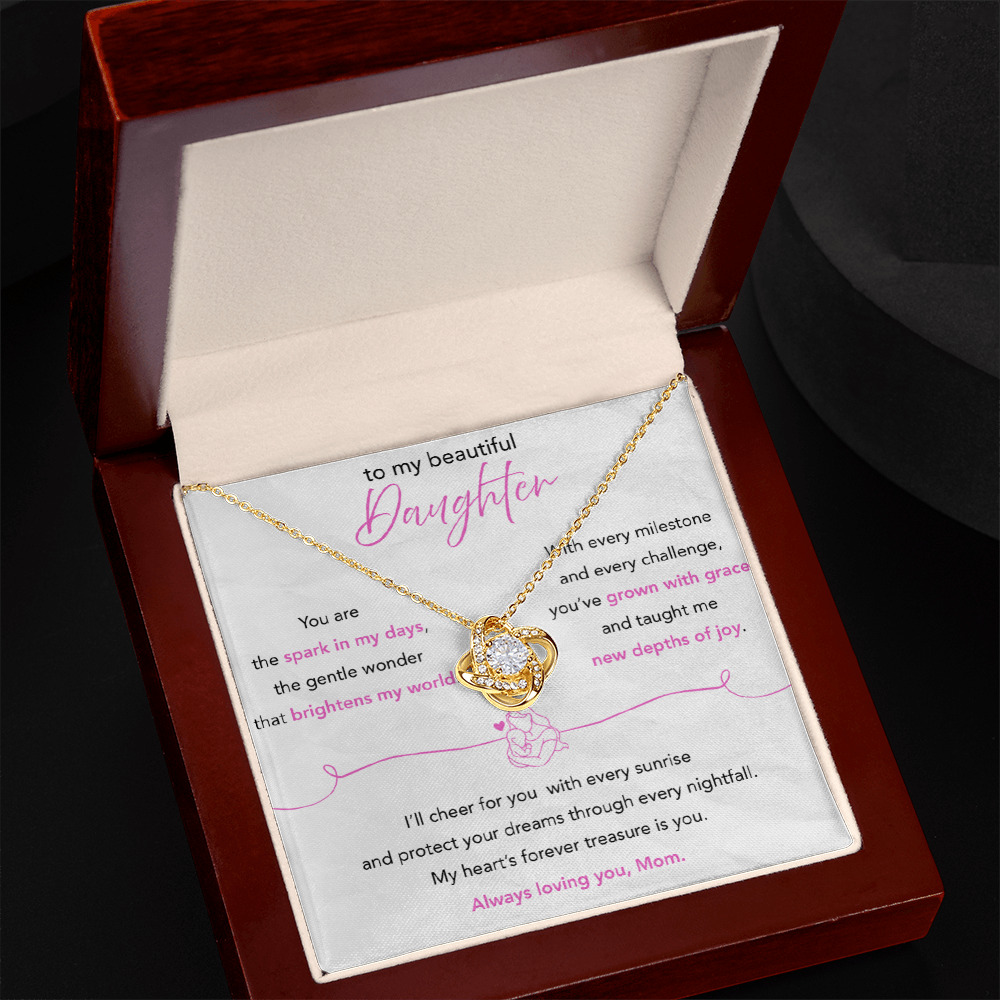To My Beautiful Daughter – Love Knot Necklace from Mom