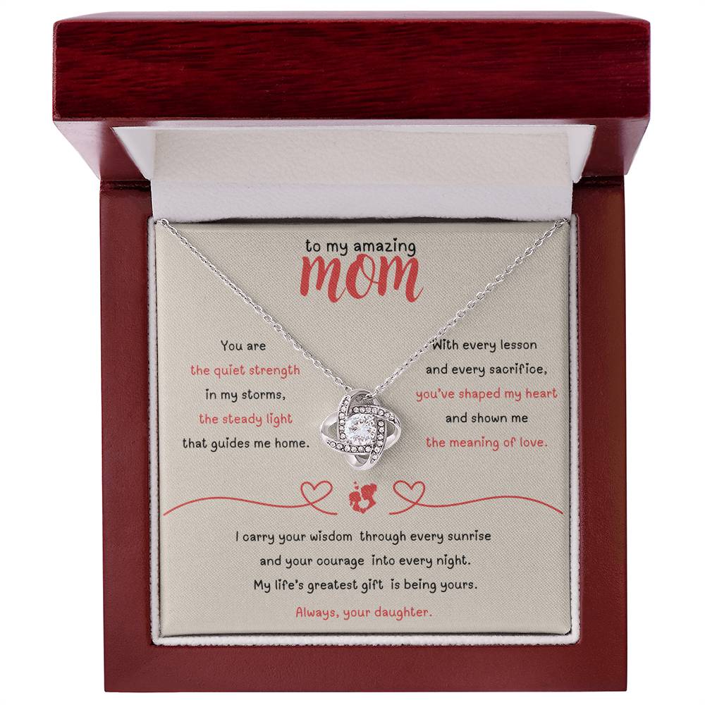 To My Amazing Mom – Love Knot Necklace from Daughter