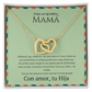 Interlocking Hearts Necklace for Mom – Spanglish “Para mi querida, Mamá” Message Card | Latina Mother's Gift From Daughter | Mother's Day, Birthday & Christmas Jewelry