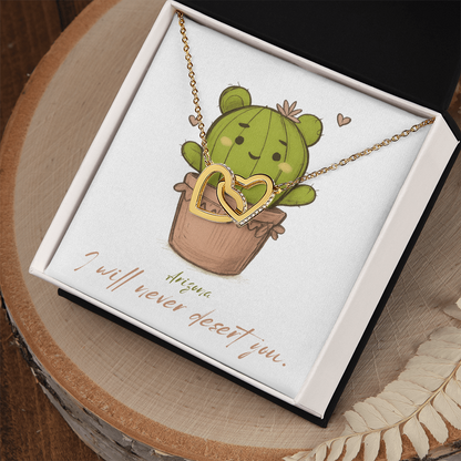 Arizona Pun Gift – “I Will Never Dessert You” Interlocking Hearts Necklace