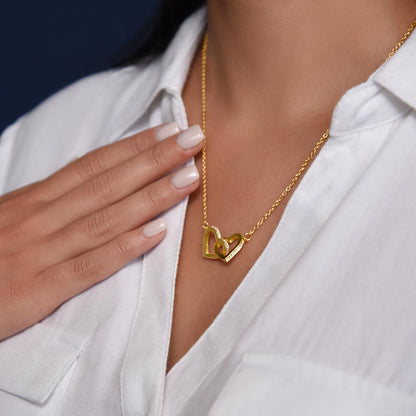 Interlocking Hearts Necklace | To My Amazing Bestie Christmas Gift | Best Friend Jewelry | Holiday Friendship Necklace | Gift for Bestie
