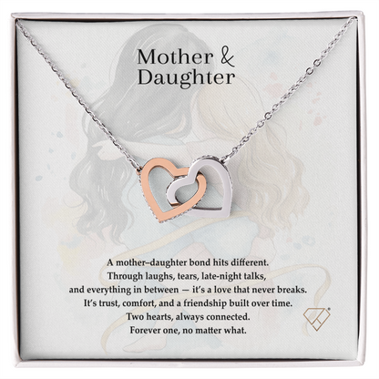 Mother & Daughter Interlocking Hearts Necklace | Meaningful Gift for Mom or Daughter | Love & Connection Jewelry | Mother's Day Necklace