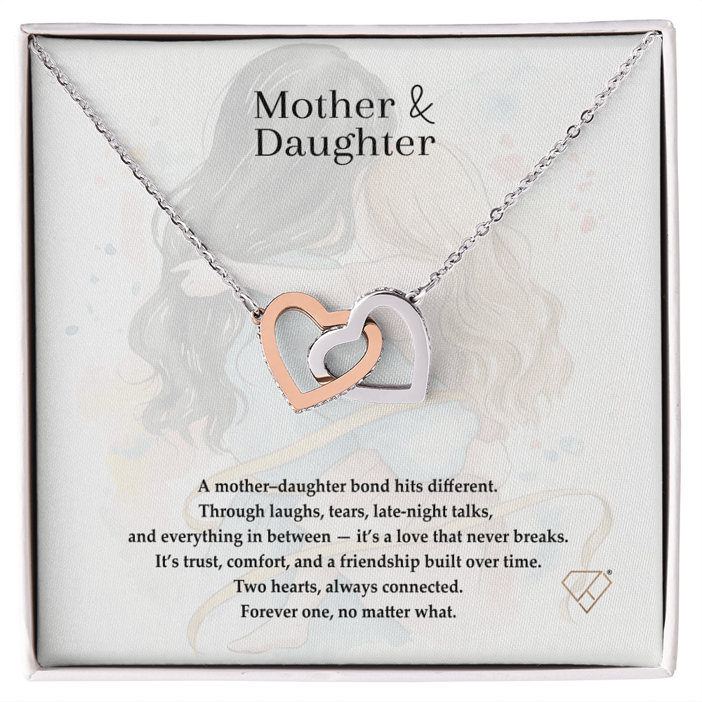 Mother & Daughter Interlocking Hearts Necklace | Meaningful Gift for Mom or Daughter | Love & Connection Jewelry | Mother's Day Necklace