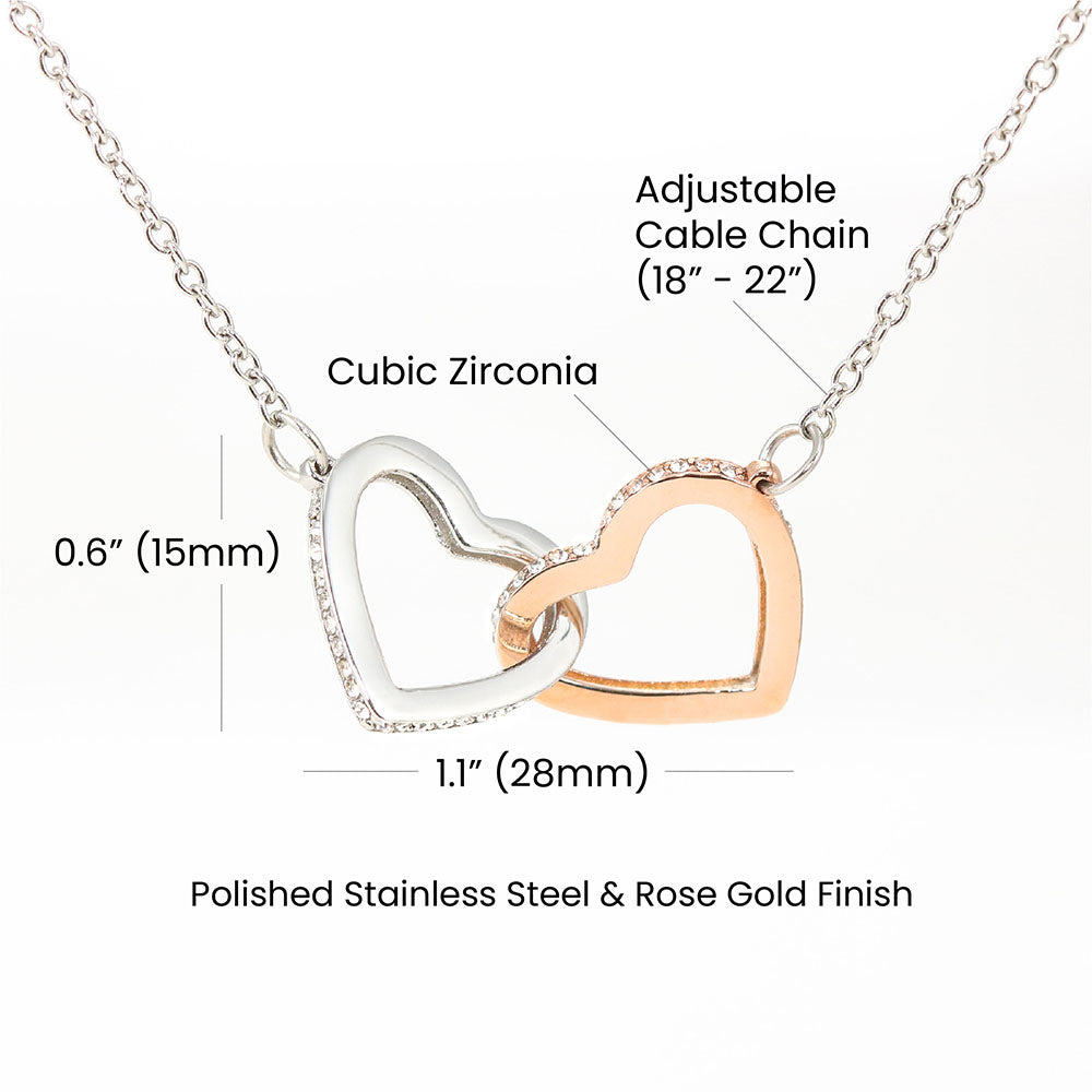 To My Day One Necklace | Interlocking Hearts Necklace Gift for Best Friend | Soul Sister Gift