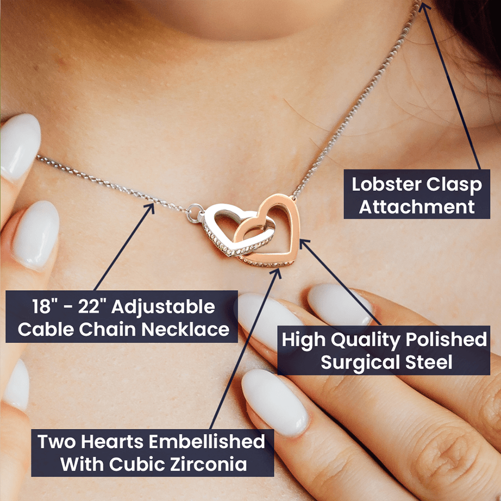 Interlocking Hearts Necklace | To My Amazing Bestie Christmas Gift | Best Friend Jewelry | Holiday Friendship Necklace | Gift for Bestie