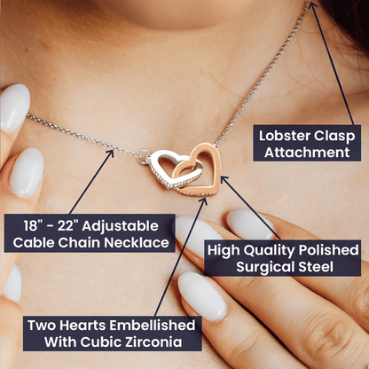Interlocking Hearts Necklace | To My Amazing Bestie Christmas Gift | Best Friend Jewelry | Holiday Friendship Necklace | Gift for Bestie