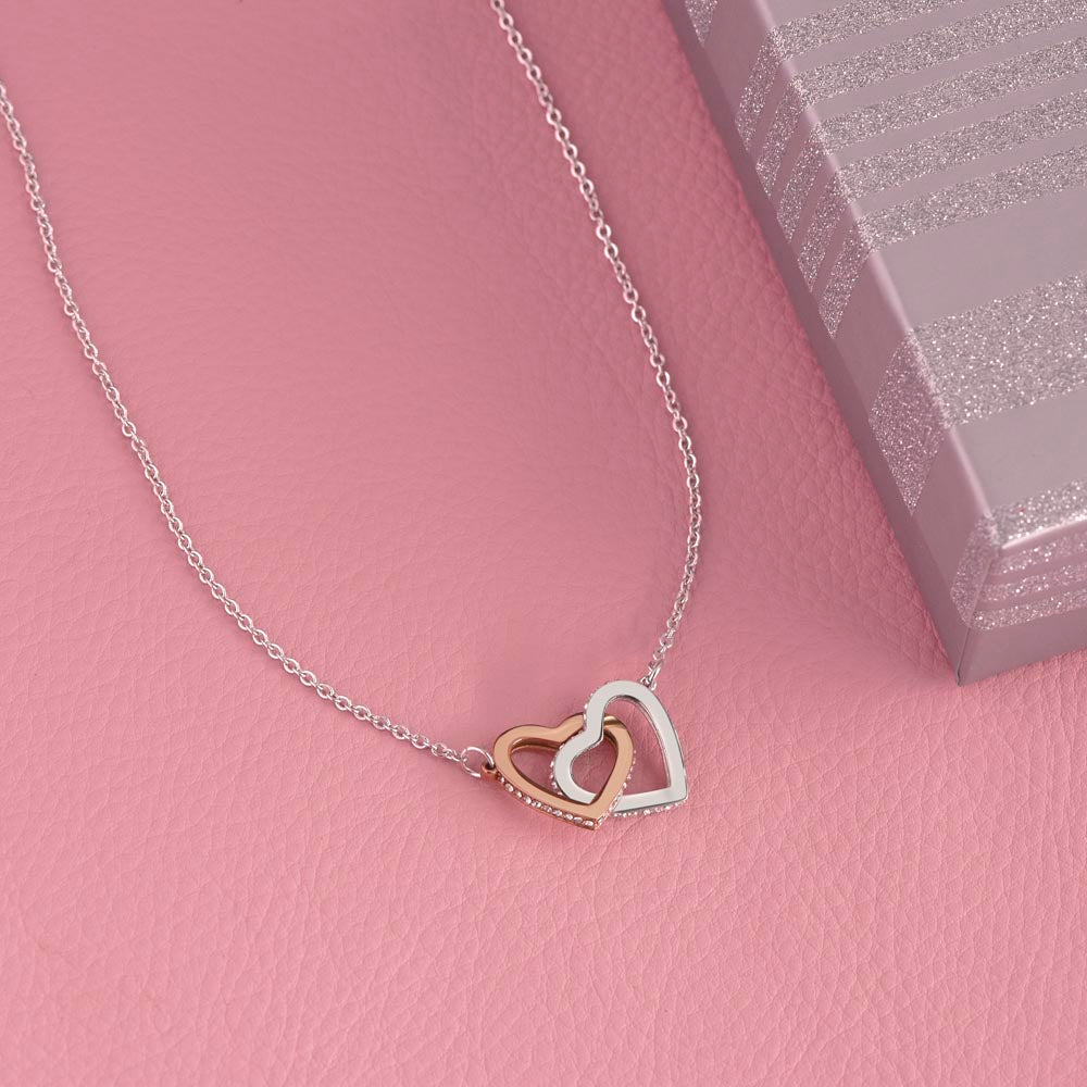 Interlocking Hearts Necklace | To My Amazing Bestie Christmas Gift | Best Friend Jewelry | Holiday Friendship Necklace | Gift for Bestie