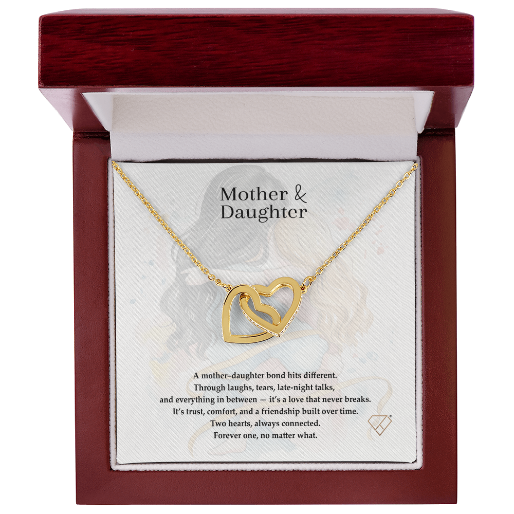 Mother & Daughter Interlocking Hearts Necklace | Meaningful Gift for Mom or Daughter | Love & Connection Jewelry | Mother's Day Necklace