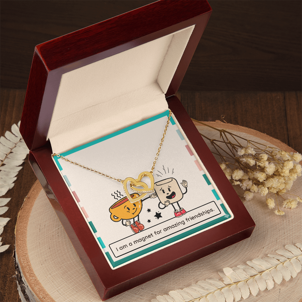 “Magnet for Amazing Friendships” – Interlocking Hearts Necklace