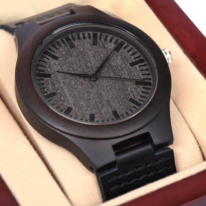 Christian Wooden Watch – “God Carries You” Lion & Cross Design | Faith Gift for Men, Husband, Dad