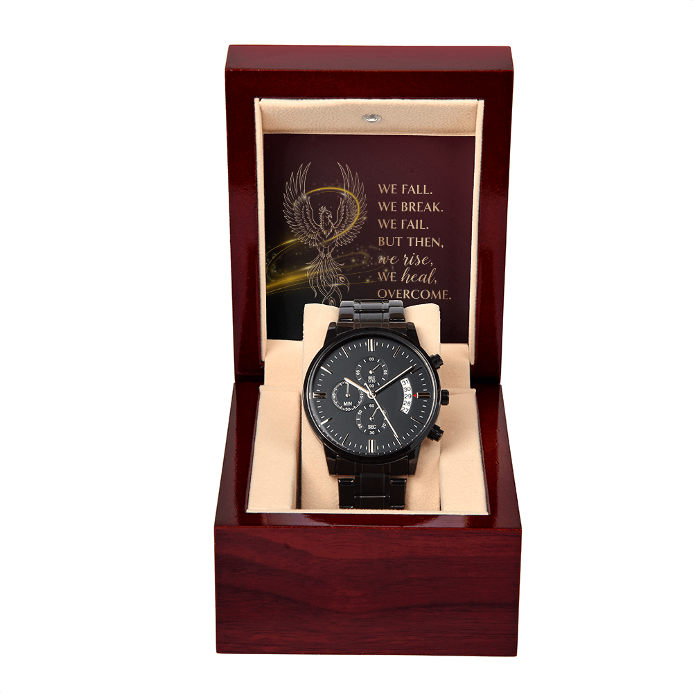 Phoenix Black Chronograph Watch with copper dial
