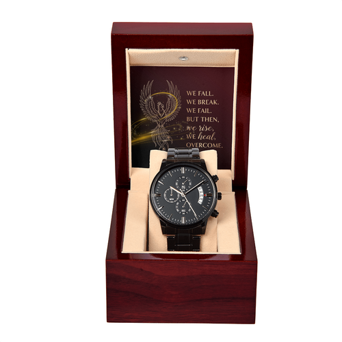 Phoenix Black Chronograph Watch with copper dial