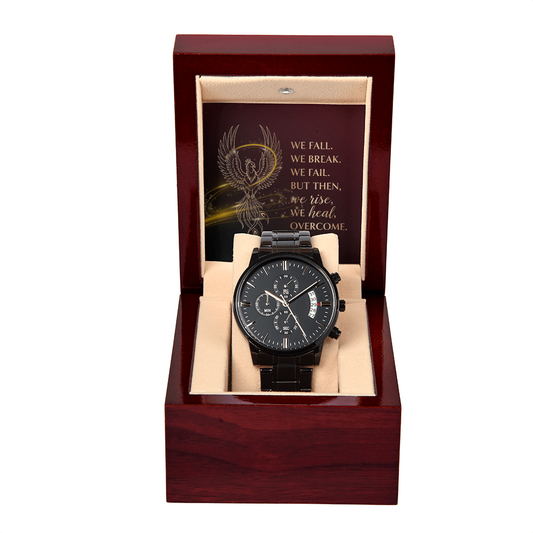Phoenix Black Chronograph Watch with copper dial