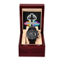 Christian Black Chronograph Watch – “Stand Firm, Stay Faithful” | Faith Gift for Men, Dad, Husband, Pastor, Graduation & Father's Day