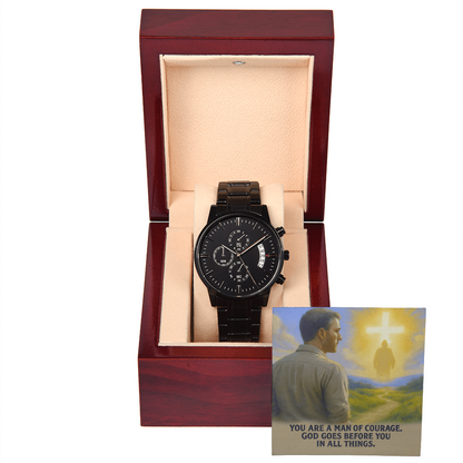 Man of Courage: Men's Openwork Watch – God Goes Before You in All Things