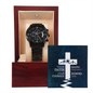 Christian Black Chronograph Watch – “Your Faith Shapes Your Path” | Motivational Faith Gift for Men, Husband, Dad, Son & Pastor