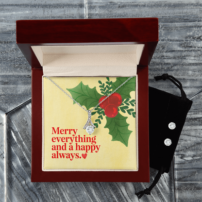 Close-up of cubic zirconia pendant and earrings