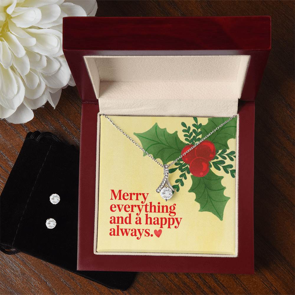 Elegant white gold necklace with matching earrings