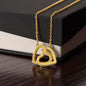 Quan Jewelry Lovina Heart-to-Heart Necklace: Delicate Interlocking Hearts Pendant (No MC)