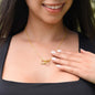 Quan Jewelry Lovina Heart-to-Heart Necklace: Delicate Interlocking Hearts Pendant (No MC)