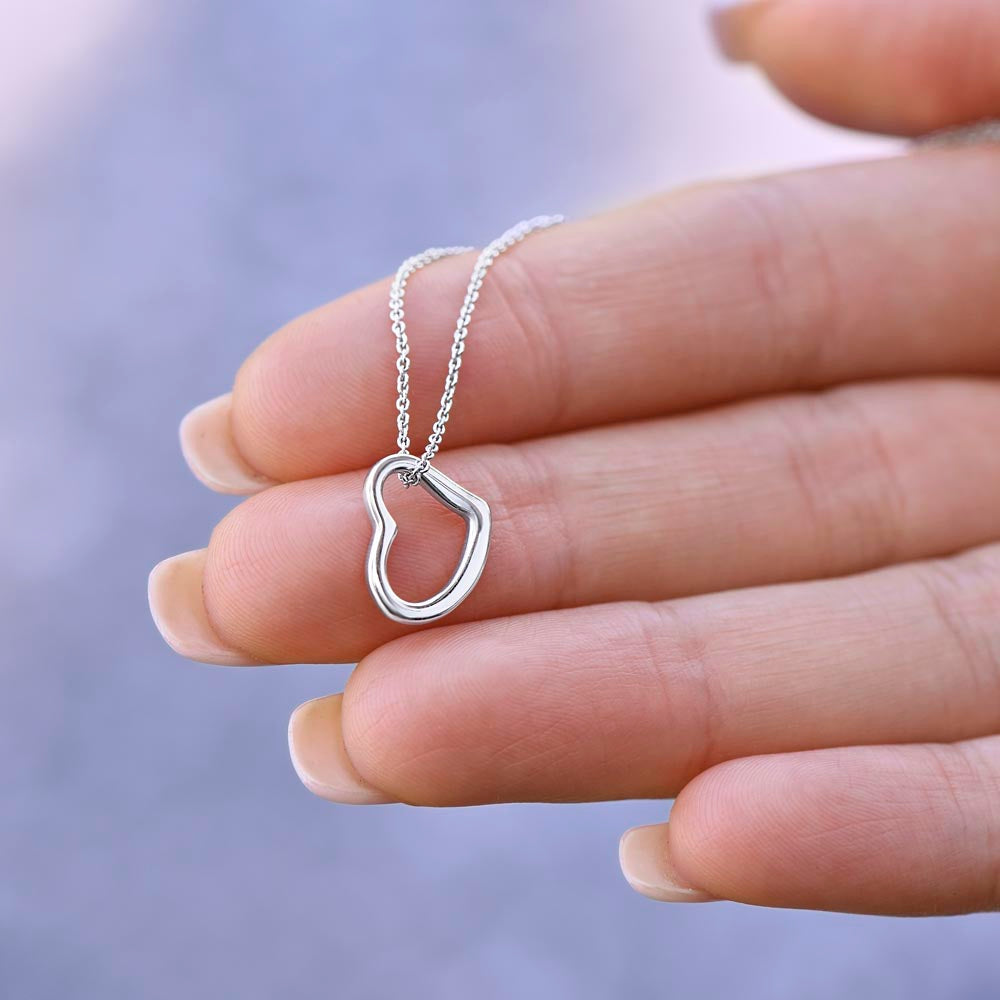 Quan Jewelry Calista Delicate Sideways Heart Necklace: Elegant Hollow Pendant for Self-Love and Connection