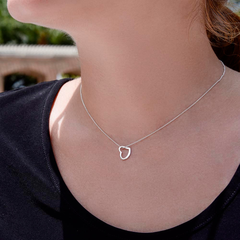 Quan Jewelry Calista Delicate Sideways Heart Necklace: Elegant Hollow Pendant for Self-Love and Connection