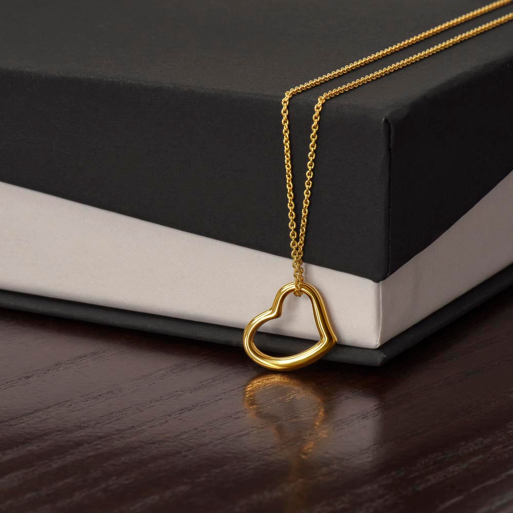 Quan Jewelry Calista Delicate Sideways Heart Necklace: Elegant Hollow Pendant for Self-Love and Connection