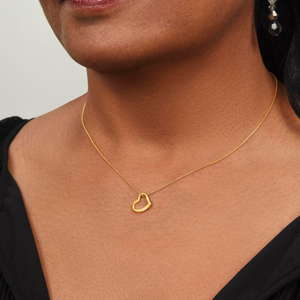 Quan Jewelry Calista Delicate Sideways Heart Necklace: Elegant Hollow Pendant for Self-Love and Connection