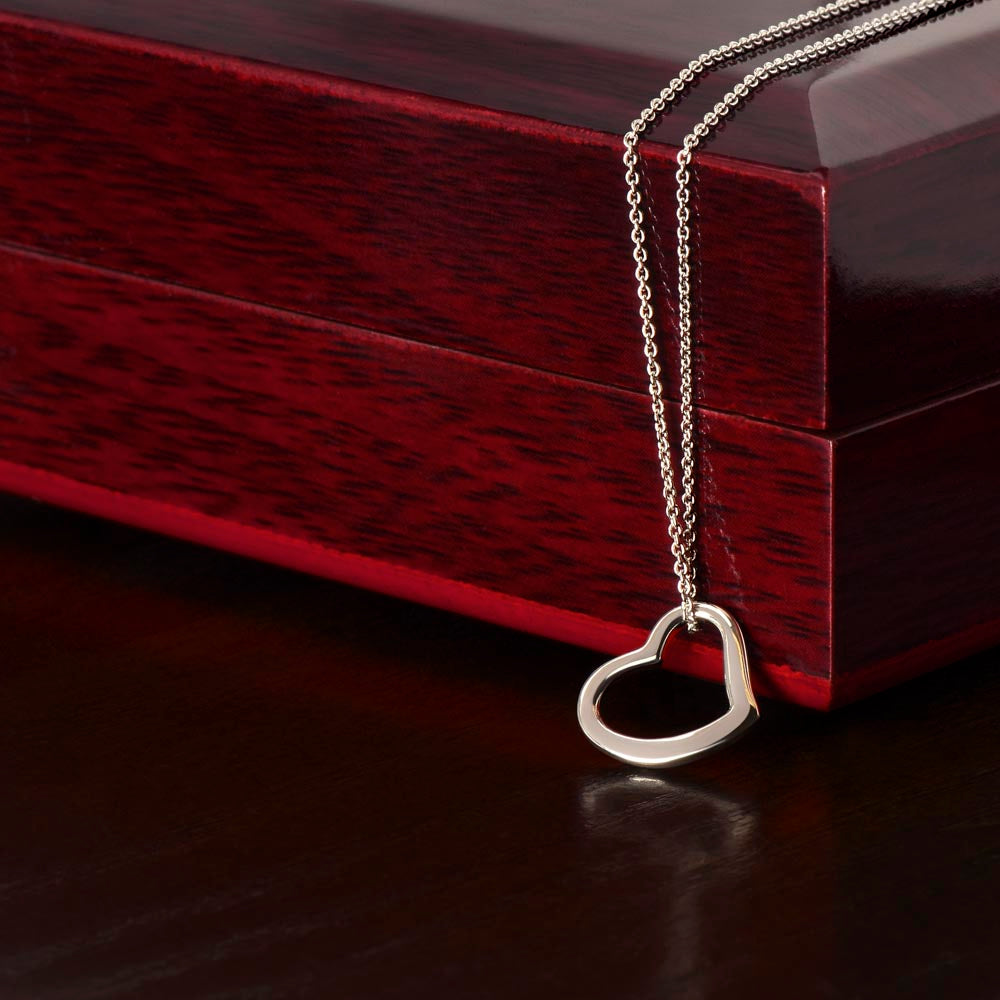Quan Jewelry Calista Delicate Sideways Heart Necklace: Elegant Hollow Pendant for Self-Love and Connection