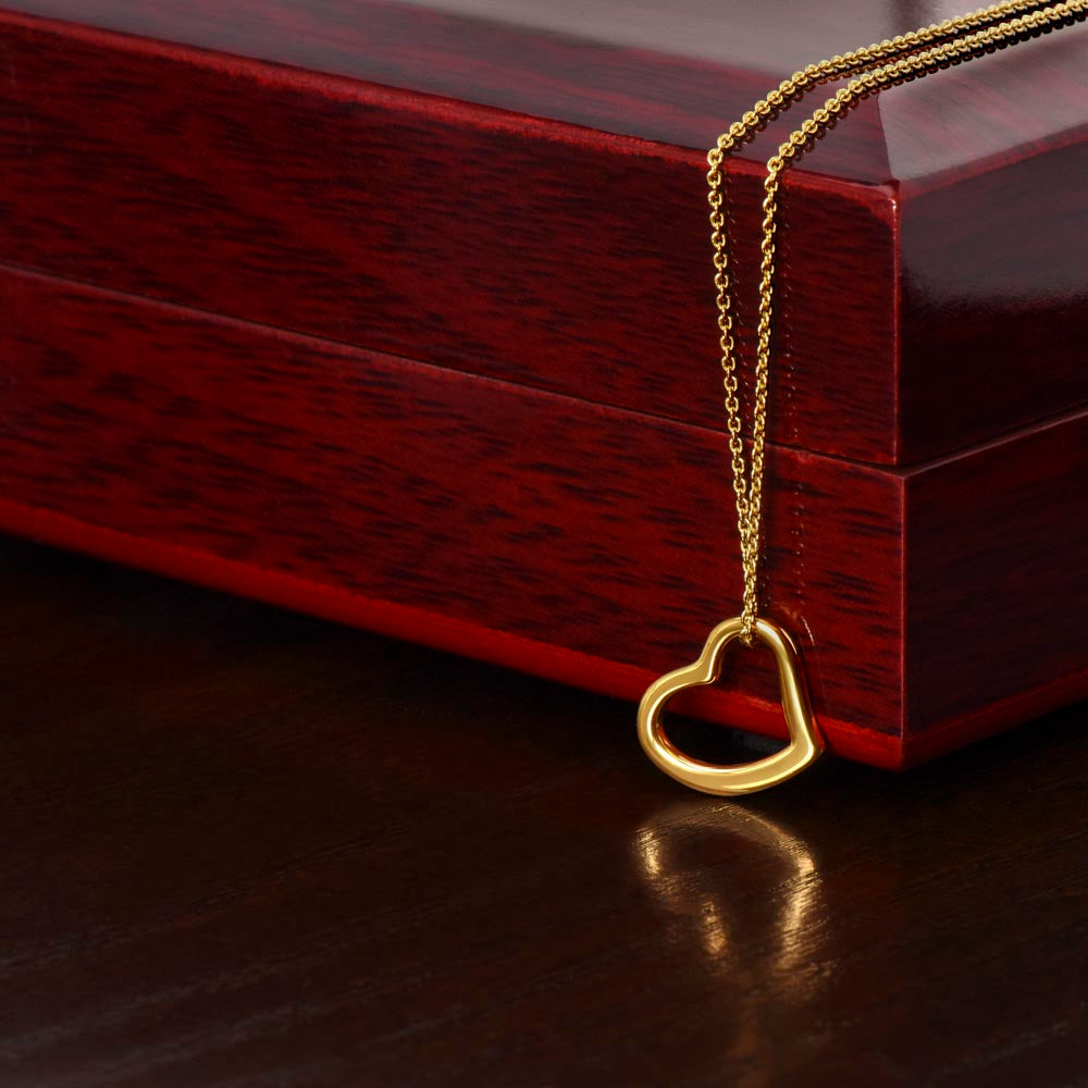 Quan Jewelry Calista Delicate Sideways Heart Necklace: Elegant Hollow Pendant for Self-Love and Connection