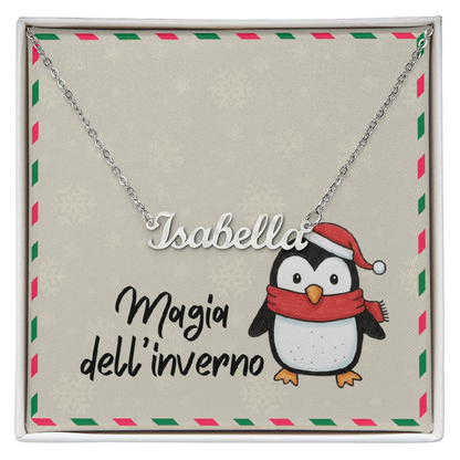 Magia dell’inverno personalized name necklace in gold finish