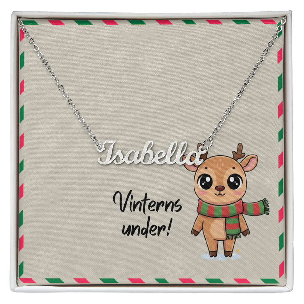 Vinterns Under personalized name necklace in gold finish