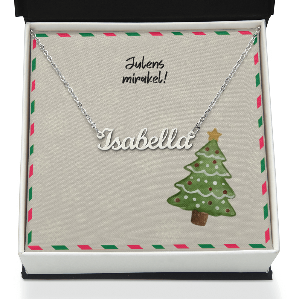 Swedish Christmas name necklace custom jewelry