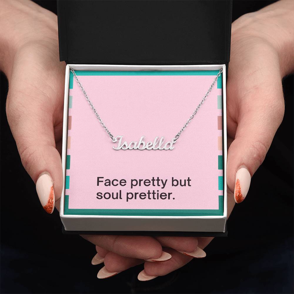 18k yellow gold finish personalized name necklace for women