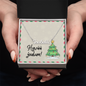 Stainless steel custom name pendant with festive decor