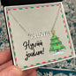 Close-up of lobster clasp on personalized necklace