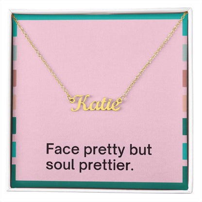 18k yellow gold finish custom name necklace women gift box