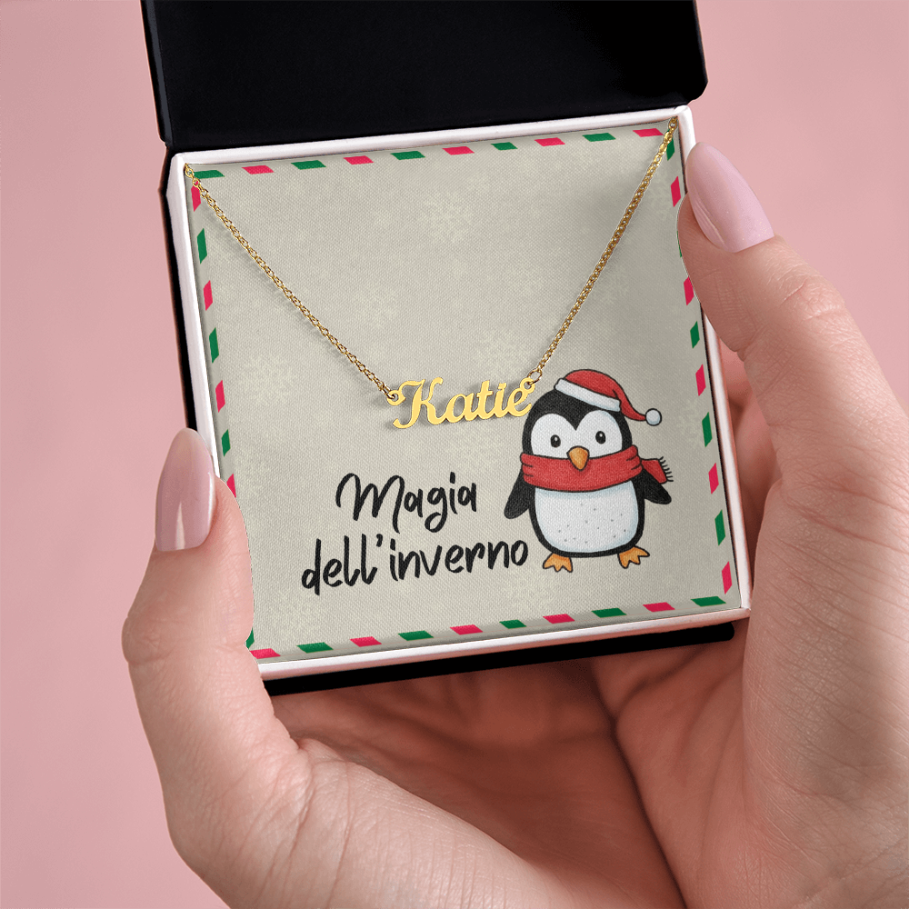Stainless steel personalized necklace inspired by Italian winter
