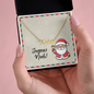Stainless steel custom name necklace with French Christmas message card