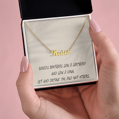 “Let God Define You” – Custom Name Necklace