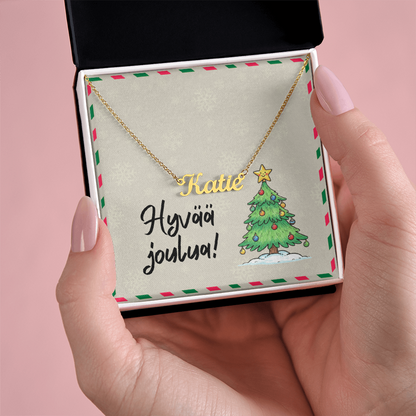 Close-up of adjustable chain on Finnish Christmas necklace