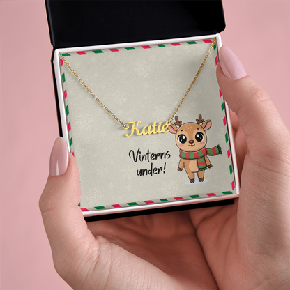 Gold finish Vinterns Under name necklace in gift box