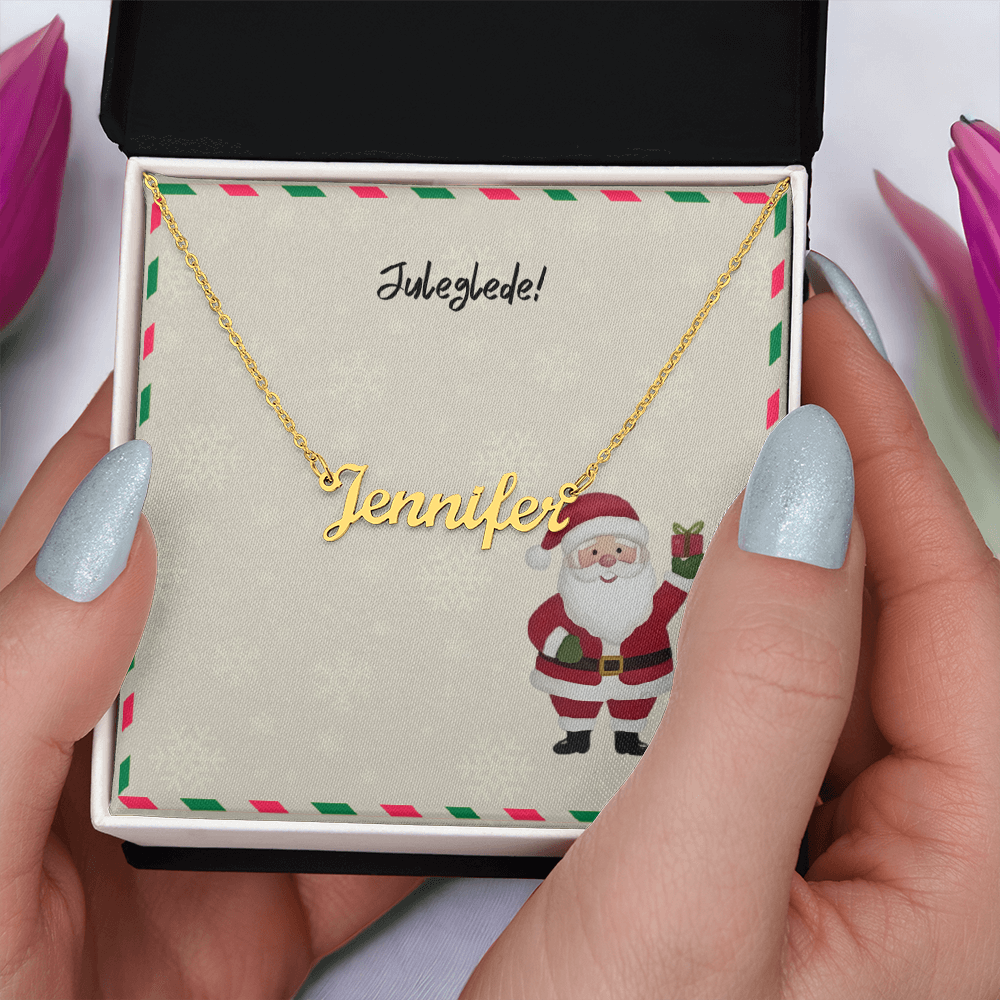 Stainless-steel personalized name necklace in gift box