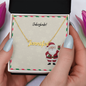 Stainless-steel personalized name necklace in gift box