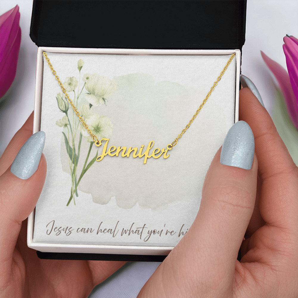 “Jesus Can Heal What You're Hiding” – Faith Message Necklace