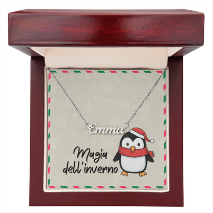 Stainless steel personalized necklace inspired by Italian winter