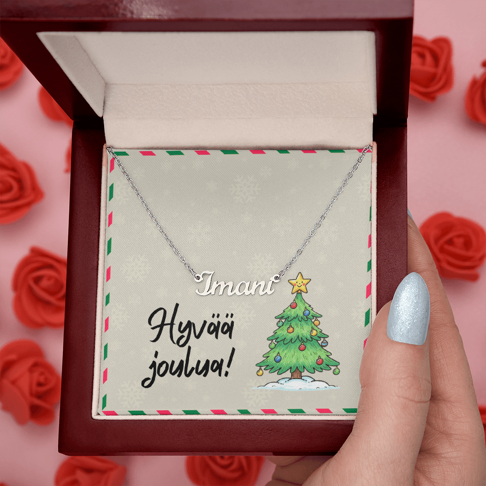 Cursive name pendant with 18K gold finish for Christmas gifting