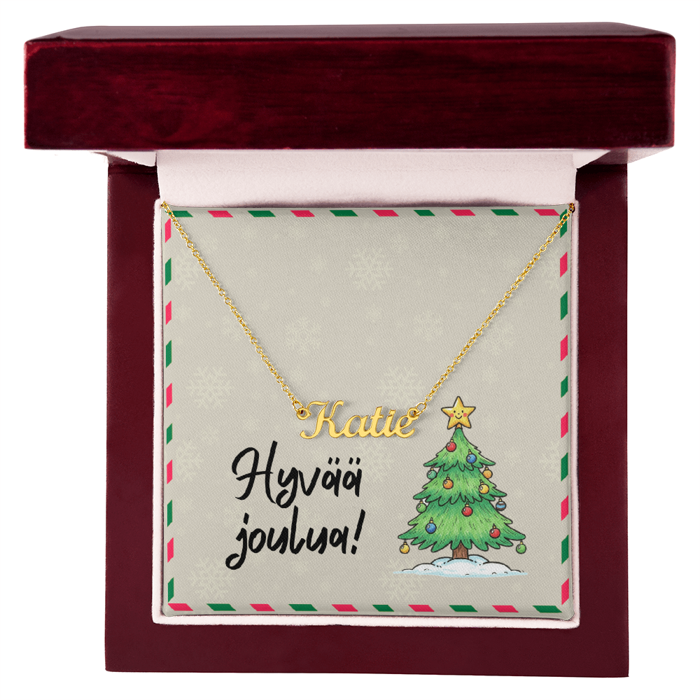 Finnish winter-inspired custom name jewelry gift